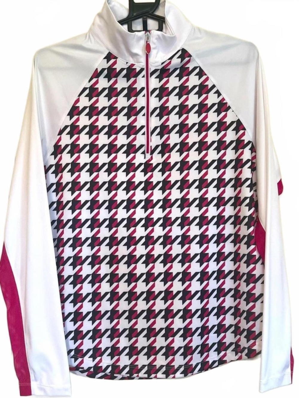 Greg Norman Collection Women's Pink, Black and White long sleeve tennis shirt